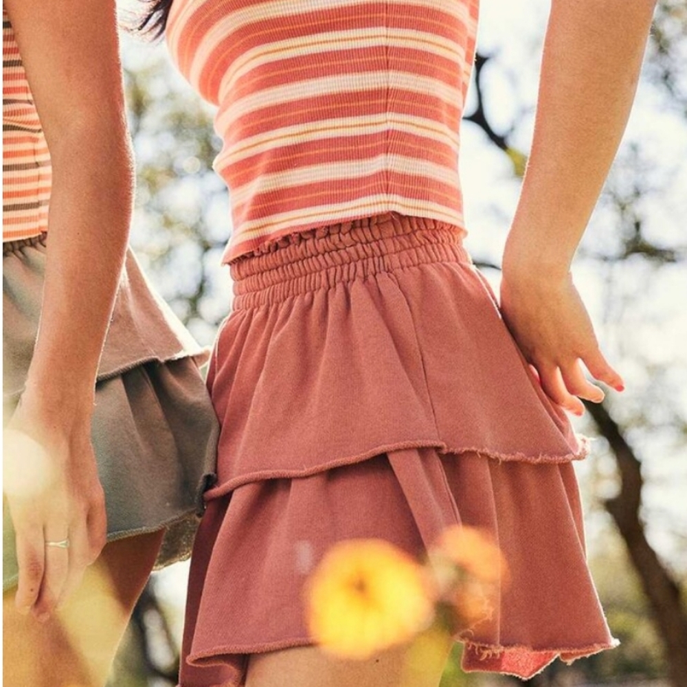 aerie ruffle mini skirt